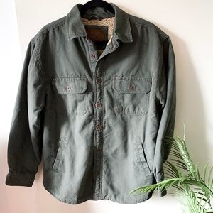 OUTDOOR LIFE Green ButtonDown Fur Lined Jacket